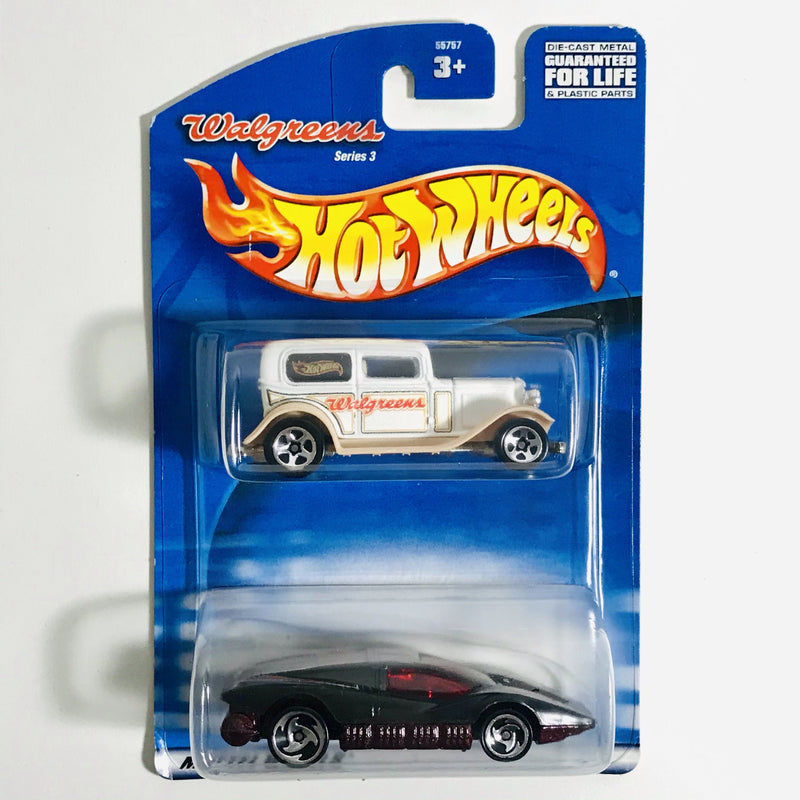 2002 Hot Wheels Walgreens Exclusive 2 Pack Set de 2 - 32 Ford Delivery, Aeroflash Silver Bullet