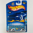 2003 Hot Wheels Work Crewsers Surfin' School Bus 149 azul metálico 5SP