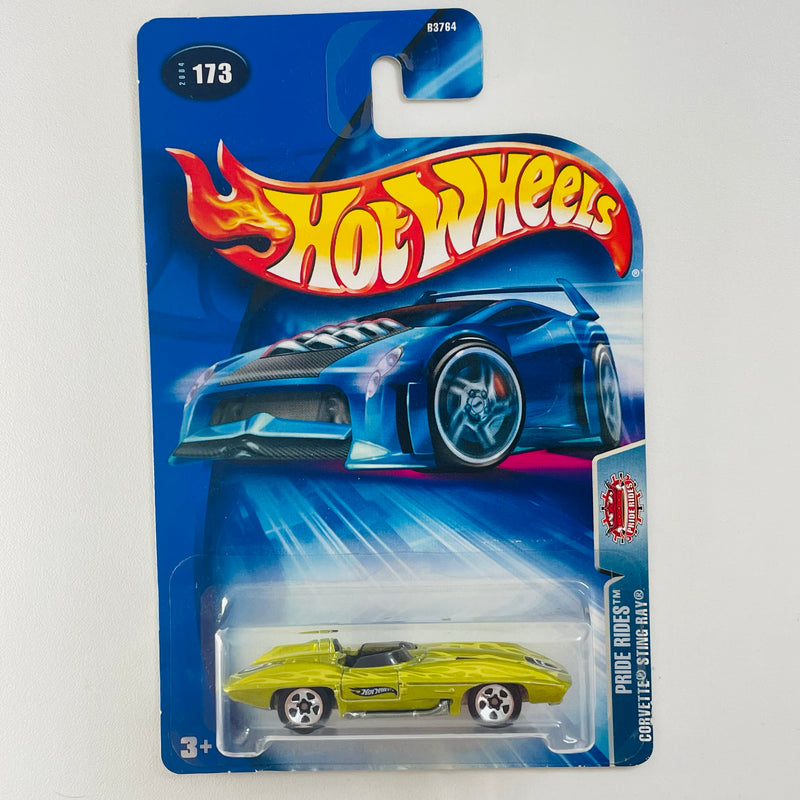 2004 Hot Wheels Pride Rides Corvette Sting Ray 173 verde metálico 5SP base ZAMAC