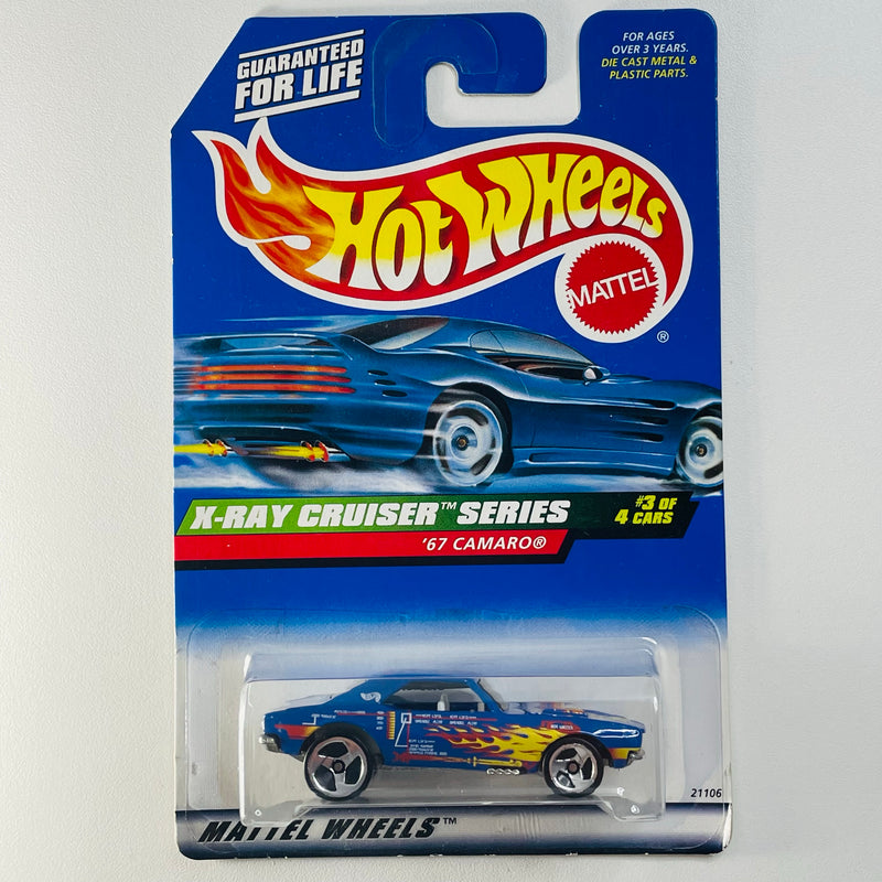 1999 Hot Wheels X-Ray Cruiser Series 67 Camaro azul 3SP base ZAMAC