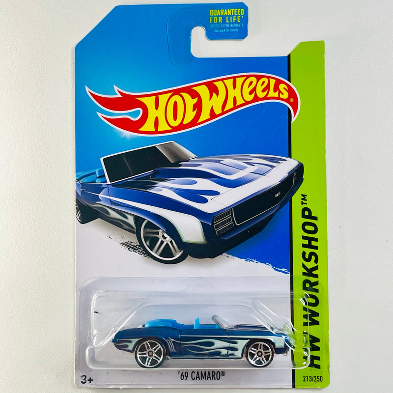2014 Hot Wheels HW Workshop 69 Camaro Chevrolet azul metálico PR5