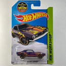 2015 Hot Wheels HW Workshop 68 Copo Camaro morado metálico con flamas MC5 Tarjeta Join Team HW