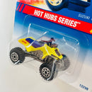 1995 Hot Wheels Hot Hubs Series Suzuki Quadracer amarillo CT base ZAMAC