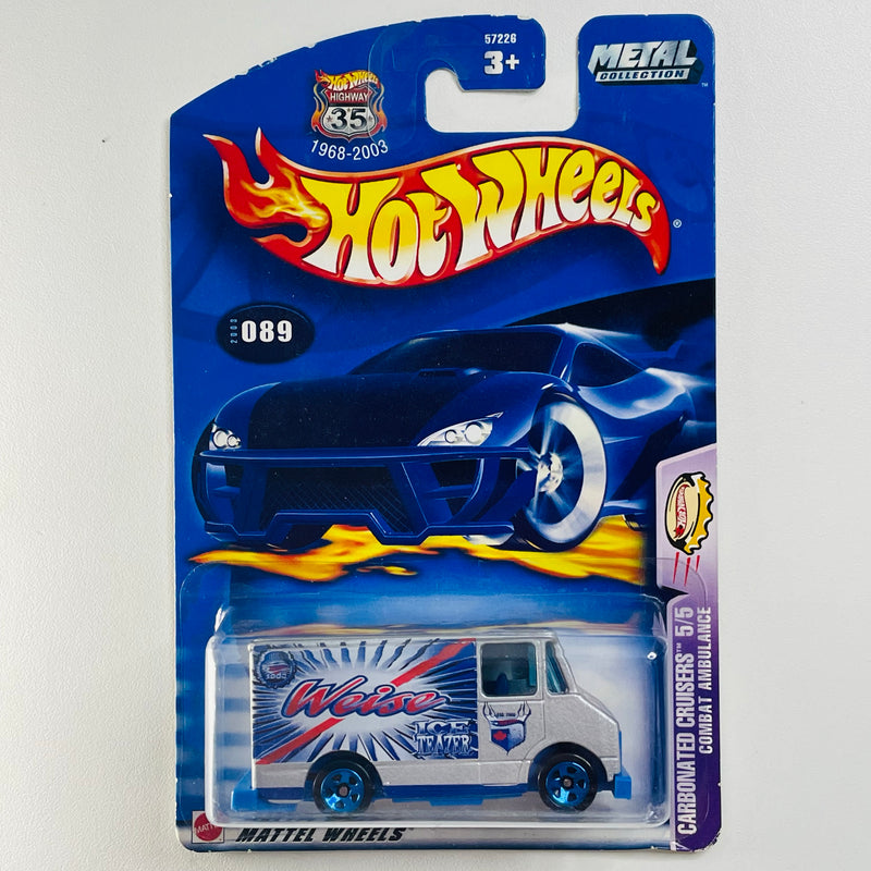2003 Hot Wheels Carbonated Cruisers Combat Ambulance 089 plata metálico 5SP