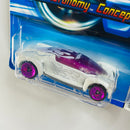2005 Hot Wheels White Heat 2002 Autonomy Concept 110 blanco SK5 base ZAMAC