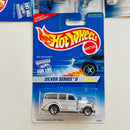 1996 Hot Wheels Silver Series II Colección Set de 4 - CAT Dump Truck, 40s Woodie Ford, 57 Chevy, Oscar Mayer Wienermobile