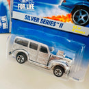 1996 Hot Wheels Silver Series II Colección Set de 4 - CAT Dump Truck, 40s Woodie Ford, 57 Chevy, Oscar Mayer Wienermobile