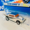 1996 Hot Wheels Silver Series II Colección Set de 4 - CAT Dump Truck, 40s Woodie Ford, 57 Chevy, Oscar Mayer Wienermobile