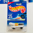 1996 Hot Wheels Silver Series II Colección Set de 4 - CAT Dump Truck, 40s Woodie Ford, 57 Chevy, Oscar Mayer Wienermobile