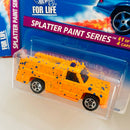 1996 Hot Wheels Splatter Paint Series Colección Set de 4 - Rescue Ranger, Ford Side-Splitter, 55 Chevy, 80s Camaro Z-28