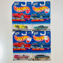 1998 Hot Wheels Low 'n Cool Series Colección Set de 4 - Mini Truck, 59 Chevy Impala, 59 Caddy, Limozeen