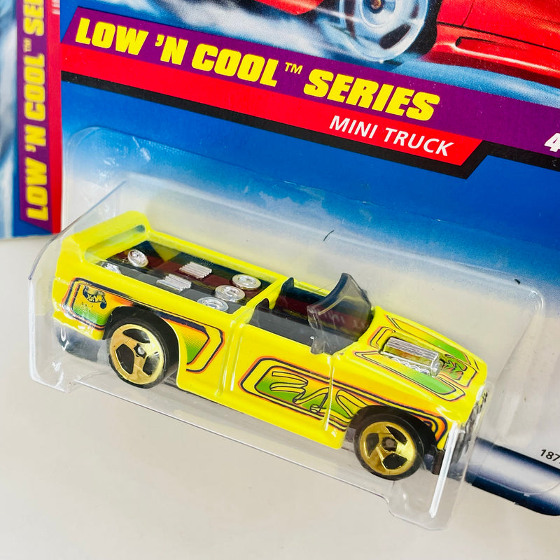 1998 Hot Wheels Low 'n Cool Series Colección Set de 4 - Mini Truck, 59 Chevy Impala, 59 Caddy, Limozeen