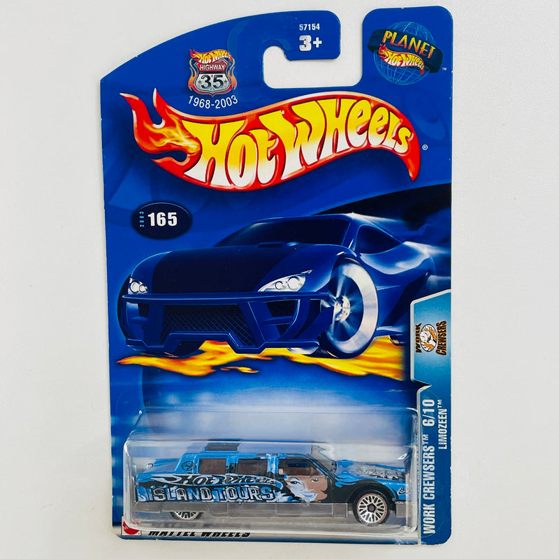 2003 Hot Wheels Work Crewsers Limozeen 165 azul metálico LW