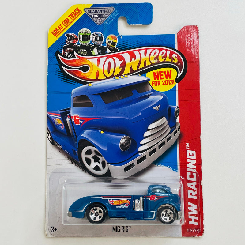 2013 Hot Wheels HW Racing Mig Rig azul 5SP base ZAMAC