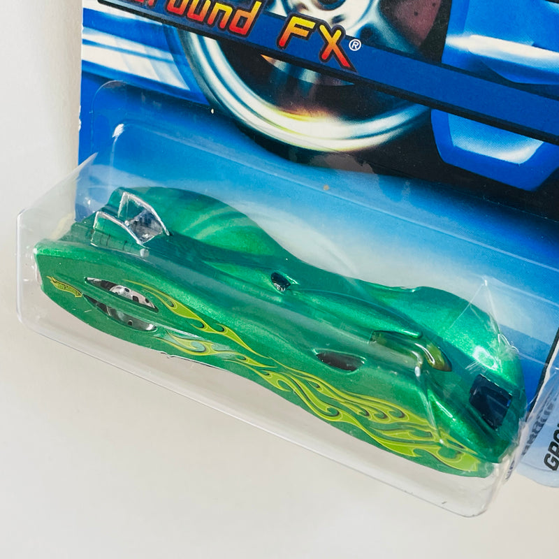 2006 Hot Wheels Ground FX 203 verde metálico con flamas SK5