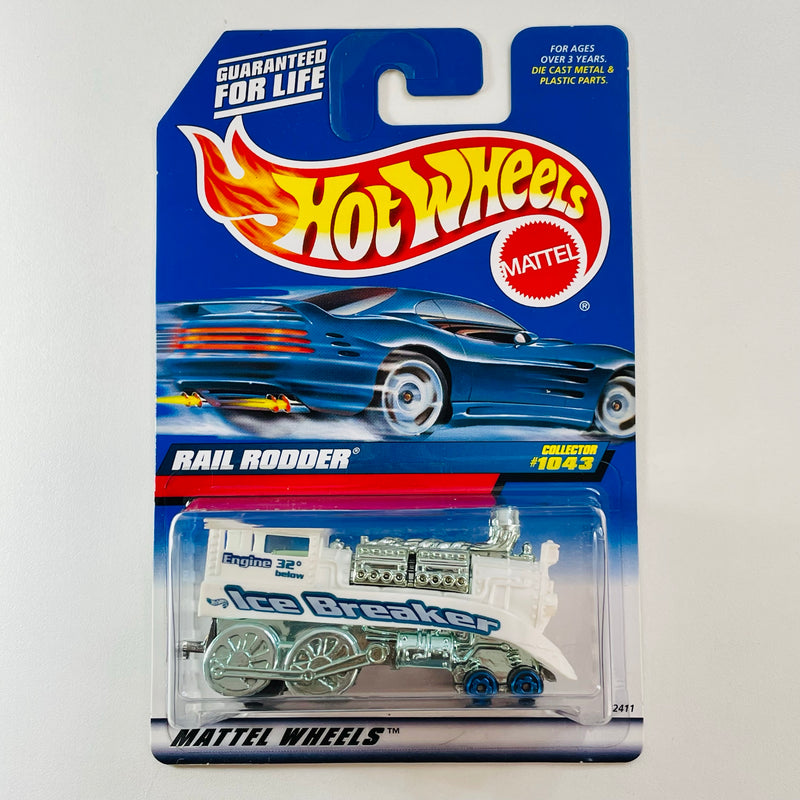 1999 Hot Wheels Rail Rodder 1043 blanco 5SP con MGW base ZAMAC