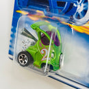 2001 Hot Wheels First Editions Hyper Mite 029 verde metálico tampo rosa 5SP Primera Edición