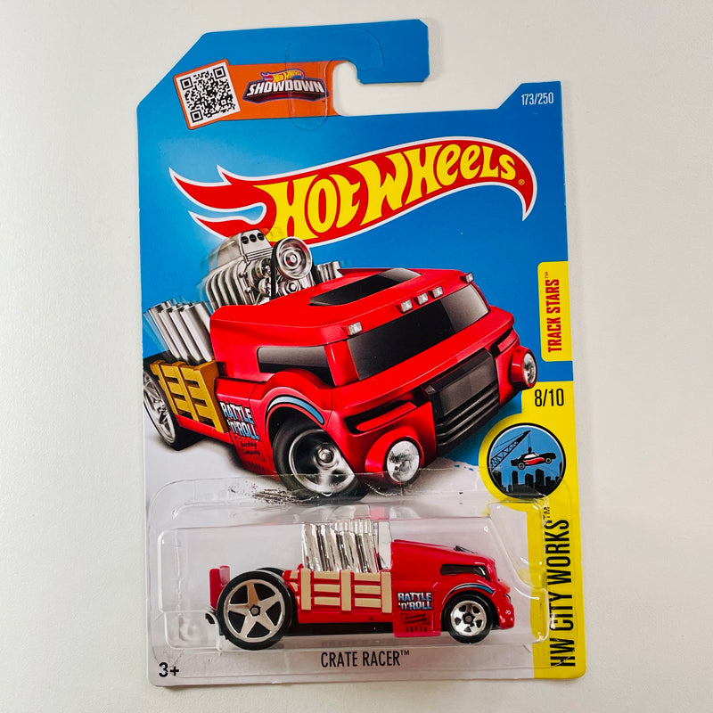 2016 Hot Wheels HW City Works Crate Racer rojo 5SP