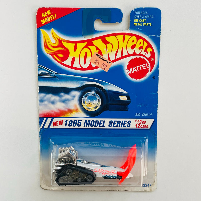 1995 Hot Wheels First Editions Big Chill blanco con tampo Shredder Pala Naranja