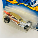 2001 Hot Wheels Surf Crate 107 dorado 5SP base ZAMAC