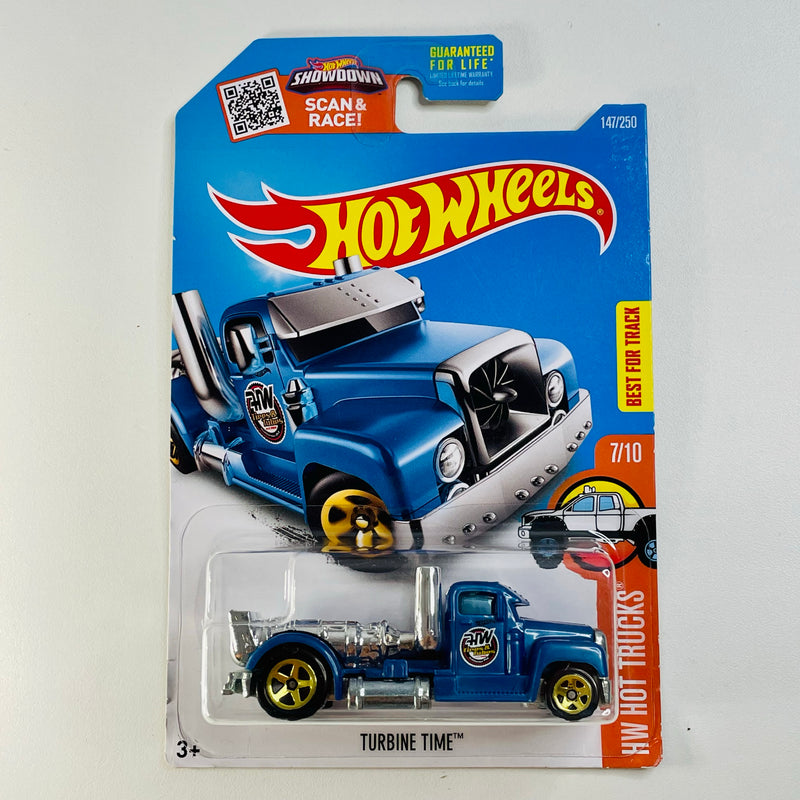 2016 Hot Wheels HW Trucks Turbine Time azul 5SP base ZAMAC