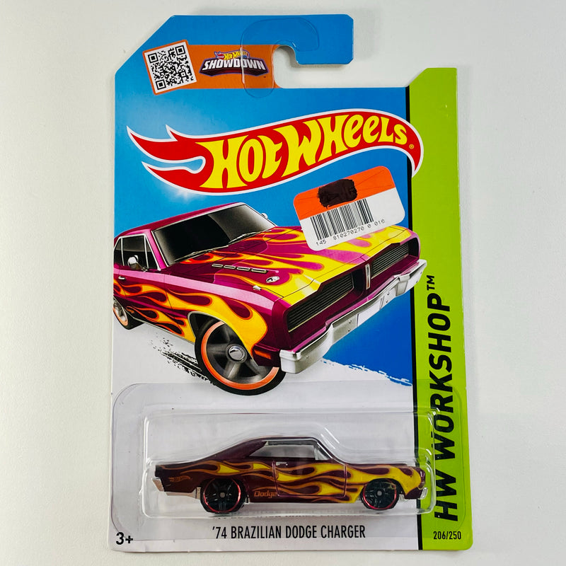 2015 Hot Wheels HW Workshop 74 Brazilian Dodge Charger morado metálico PR5