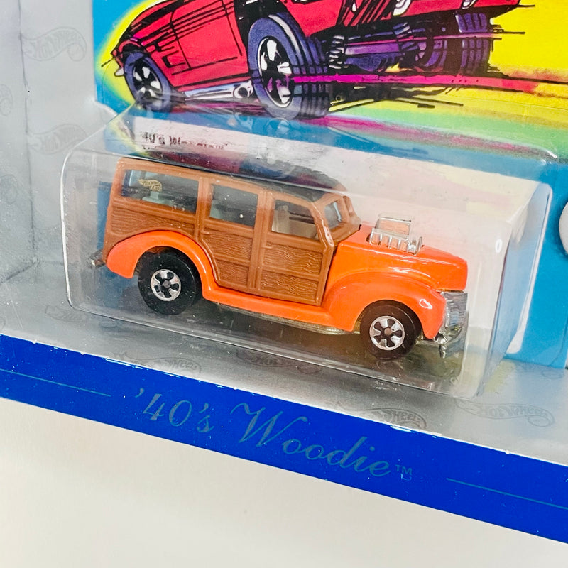 1998 Hot Wheels Conmemorativo 30 Aniversario 1980 HiRakers 40s Woodie Ford naranja BW base ZAMAC