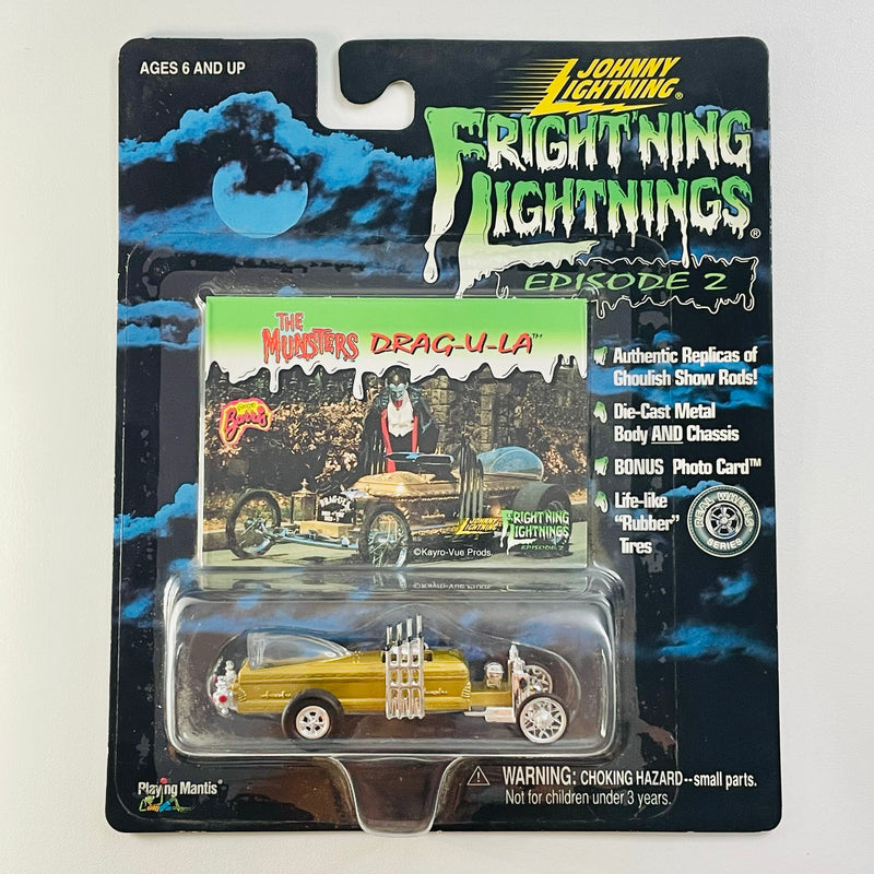 1999 Johnny Lightning Frightning Lightnings Limited Edition Episode 2 La Familia Monster The Munsters Drag-U-La dorado Llantas de Goma
