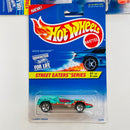 1996 Hot Wheels Street Eaters Series Colección Set de 4 - Speed Machine Mantis, Silhouette II, Propper Chopper, Roll Patrol Jeep CJ-7