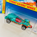 1996 Hot Wheels Street Eaters Series Colección Set de 4 - Speed Machine Mantis, Silhouette II, Propper Chopper, Roll Patrol Jeep CJ-7
