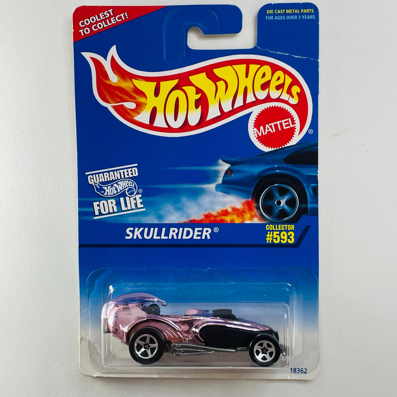 1996 Hot Wheels Skullrider 593 rosado cromado 5SP base ZAMAC Primera Edición