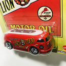 2020 Hot Wheels Pop Culture Vintage Oil Colección Set de 5 con Llantas de Goma RR - Lion Head Haulin Gas, Gulf 83 Chevy Silverado, Shell 78 Dodge Little Red Express, Valvoline 63 Studebaker Champ, Agip 38 Dodge Airflow