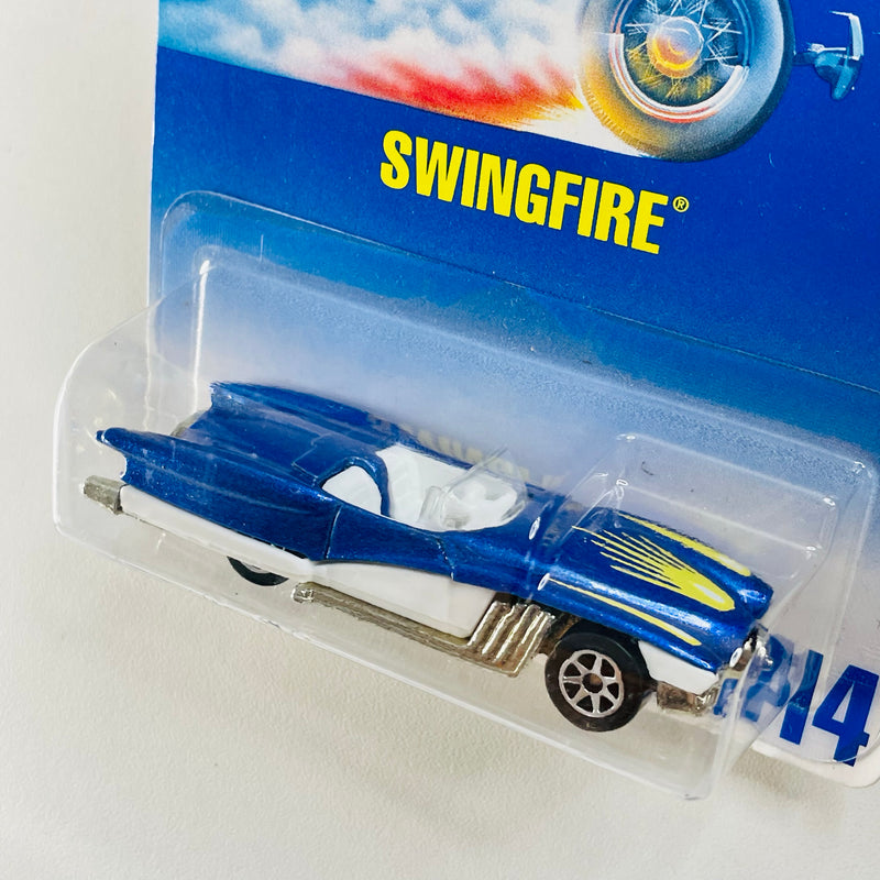 1993 Hot Wheels Swingfire Street Beast 214 azul metálico con blanco 7SP base ZAMAC