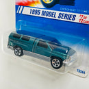 1995 Hot Wheels Model Series Dodge Ram 1500 verde metálico 5SP Primera Edición variante Advertencia en Lado Superior