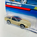 1999 Hot Wheels 1980 Corvette 1103 dorado metálico LW base ZAMAC