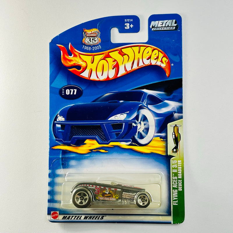 2003 Hot Wheels Flying Aces 1932 Ford Deuce Roadster 077 verde 5SP base ZAMAC