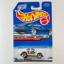 1998 Hot Wheels Artistic License Series VW Bug blanco 5DOT base ZAMAC