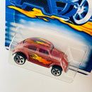 2001 Hot Wheels VW Bug 175 marrón 5DOT base ZAMAC
