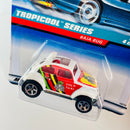 1998 Hot Wheels Tropicool Series Volkswagen Baja bug blanco 5SP base ZAMAC de India