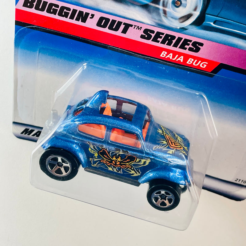 1999 Hot Wheels Buggin Out Series Volkswagen Baja Bug azul metálico 5SP base ZAMAC