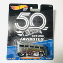 2018 Hot Wheels 50 Anniversary Favorites Volkswagen T1 Drag Bus ZAMAC Llantas de Goma RR