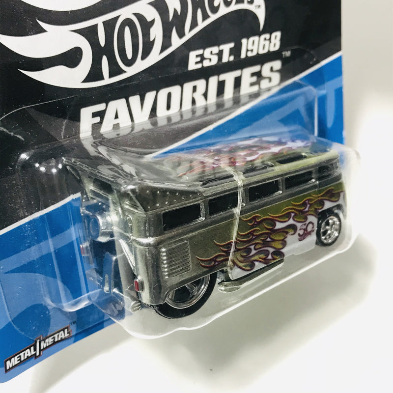 2018 Hot Wheels 50 Anniversary Favorites Volkswagen T1 Drag Bus ZAMAC Llantas de Goma RR