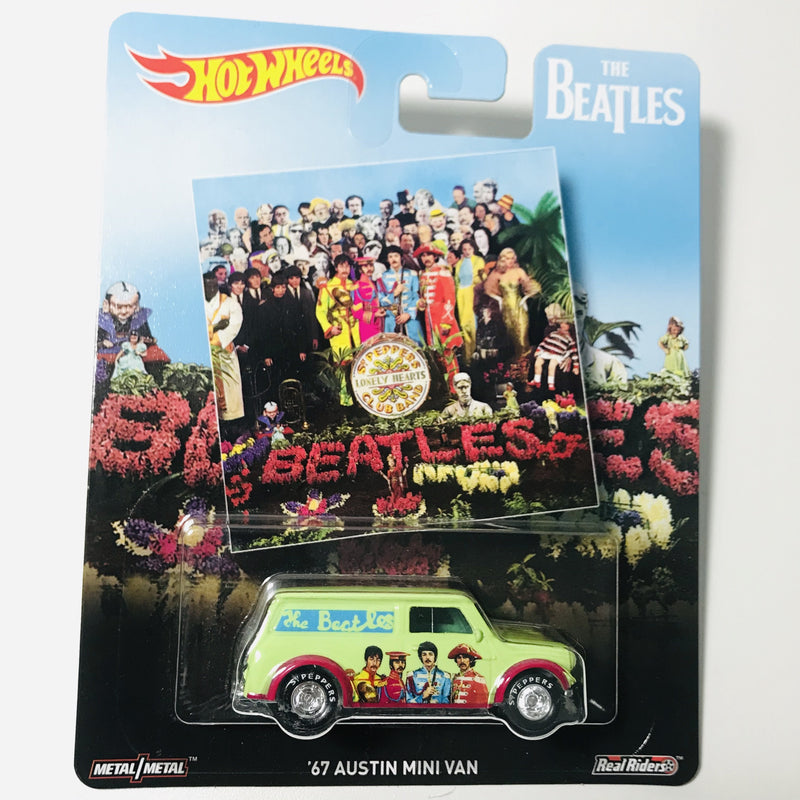 2017 Hot Wheels Pop Culture The Beatles 67 Austin Mini Van verde Llantas de Goma RR