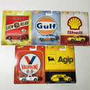 2020 Hot Wheels Pop Culture Vintage Oil Colección Set de 5 con Llantas de Goma RR - Lion Head Haulin Gas, Gulf 83 Chevy Silverado, Shell 78 Dodge Little Red Express, Valvoline 63 Studebaker Champ, Agip 38 Dodge Airflow