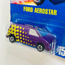1991 Hot Wheels Speed Points Ford Aerostar 151 morado metálico BW base ZAMAC