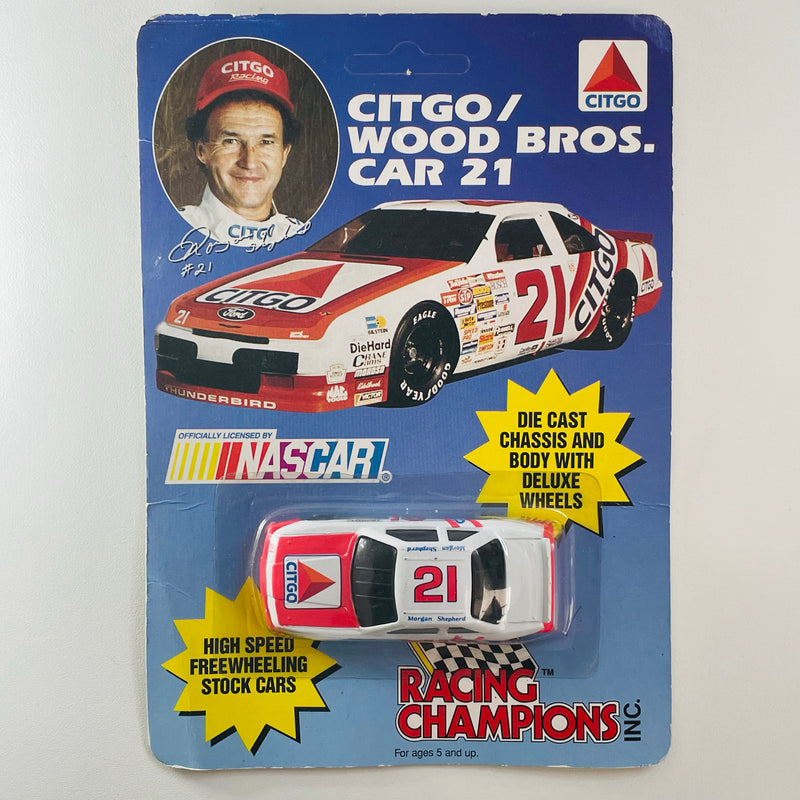 1999 Racing Champions NASCAR Morgan Shephard 21 Citgo Wood Bros Ford Taurus blanco
