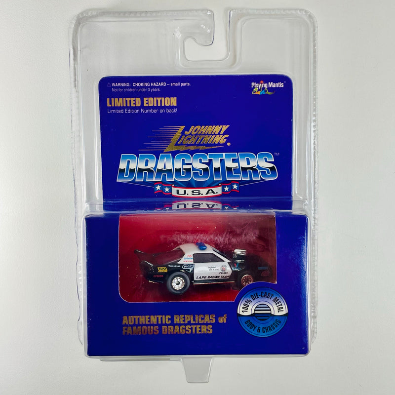 1997 Johnny Lightning Dragsters USA NHRA Drag Racing Limited Edition 3333/4800 Tony Foti 92 L.A.P.D. Racing Team Los Angeles Police Chevrolet Camaro blanco con negro
