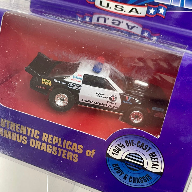 1997 Johnny Lightning Dragsters USA NHRA Drag Racing Limited Edition 3333/4800 Tony Foti 92 L.A.P.D. Racing Team Los Angeles Police Chevrolet Camaro blanco con negro