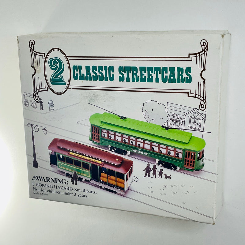 1998 Bachmann HO Scale 1:87 2 Classic Streetcars Set de 2 Trenes - Teleférico Desire St, Tranvía Powelll & Mason St