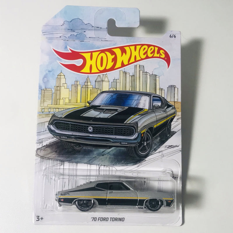 2018 Hot Wheels Detroit Muscle 70 Ford Torino Exclusivo Walmart plata OH5